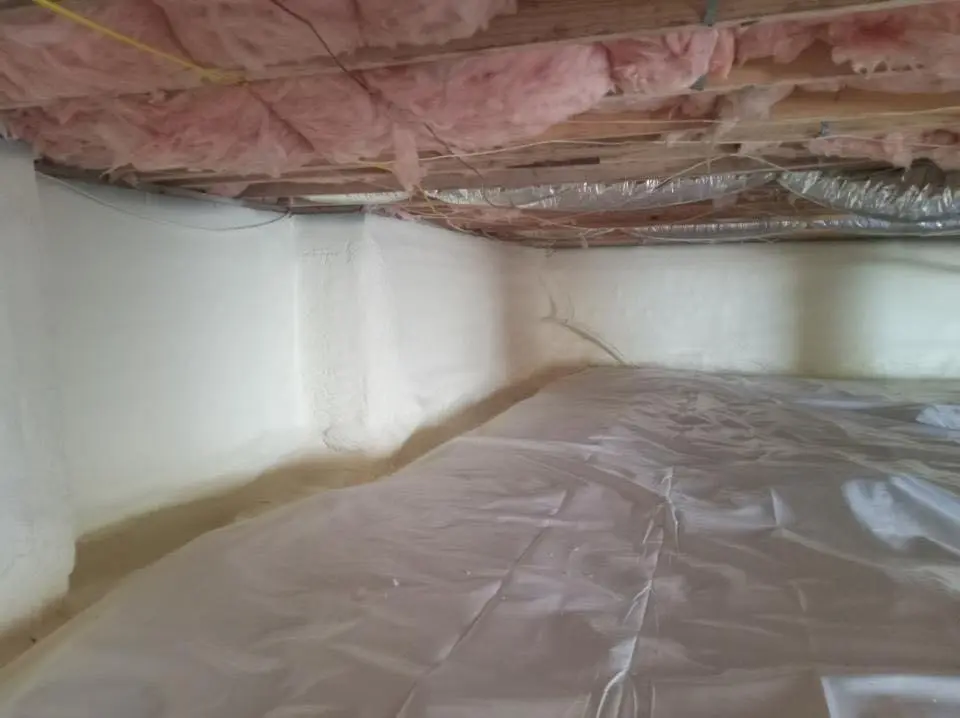 Crawl space encapsulation with closed-cell spray foam for Spray Foam Roofing in Hobart